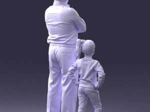 father and daughter 0040 3d print ready Model Cetak 3D