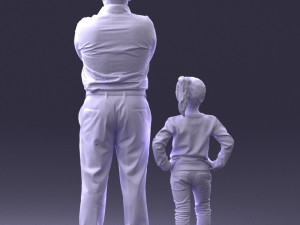 father and daughter 0040 3d print ready Model Cetak 3D