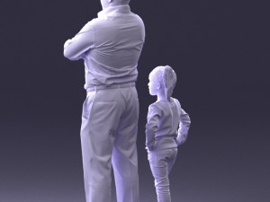 father and daughter 0040 3d print ready Model Cetak 3D