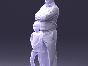 father and daughter 0040 3d print ready Model Cetak 3D