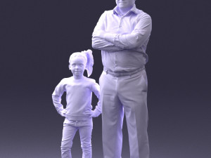 father and daughter 0040 3d print ready Model Cetak 3D