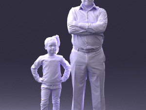 father and daughter 0040 3d print ready Model Cetak 3D