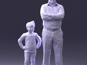 father and daughter 0040 3d print ready Model Cetak 3D