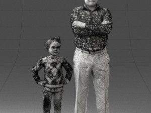 father and daughter 0040 3d print ready Model Cetak 3D