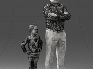 father and daughter 0040 3d print ready Model Cetak 3D