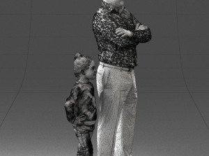 father and daughter 0040 3d print ready Model Cetak 3D