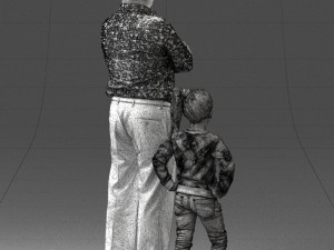 father and daughter 0040 3d print ready Model Cetak 3D