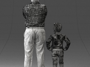 father and daughter 0040 3d print ready Model Cetak 3D