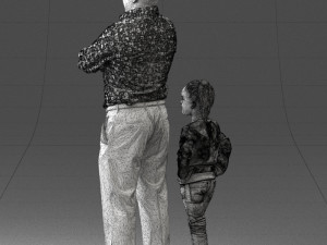 father and daughter 0040 3d print ready Model Cetak 3D