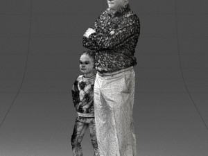 father and daughter 0040 3d print ready Model Cetak 3D