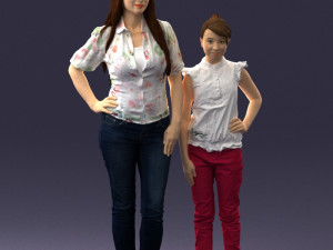mom and daughter 0026 3d print ready 3D Принт Модель