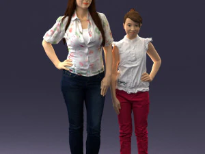 000369 Woman and a Child Standing Together 3dp 3D Print Model