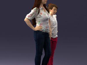 mom and daughter 0026 3d print ready 3D Принт Модель