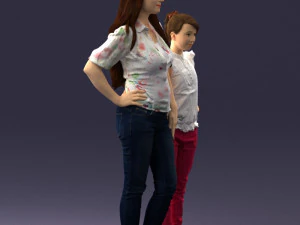 000369 Woman and a Child Standing Together 3dp 3D Print Model