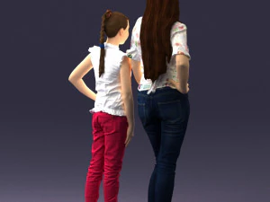 000369 Woman and a Child Standing Together 3dp 3D Print Model