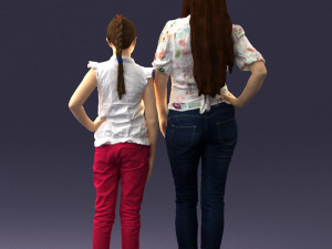 mom and daughter 0026 3d print ready 3D Принт Модель