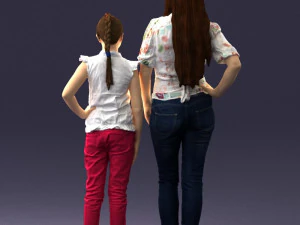 000369 Woman and a Child Standing Together 3dp 3D Print Model