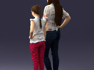 000369 Woman and a Child Standing Together 3dp 3D Print Model