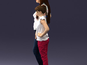 mom and daughter 0026 3d print ready 3D Принт Модель