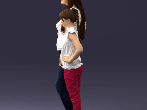 000369 Woman and a Child Standing Together 3dp 3D Print Model