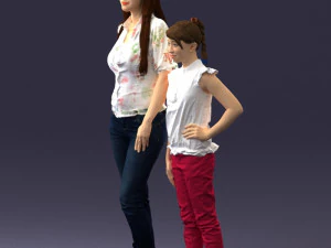 000369 Woman and a Child Standing Together 3dp 3D Print Model