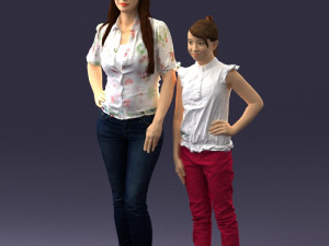 mom and daughter 0026 3d print ready 3D Принт Модель