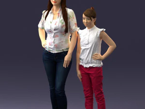 000369 Woman and a Child Standing Together 3dp 3D Print Model