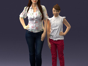 mom and daughter 0026 3d print ready 3D Принт Модель