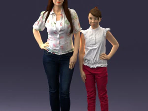 000369 Woman and a Child Standing Together 3dp 3D Print Model