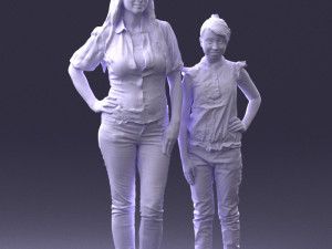 mom and daughter 0026 3d print ready 3D Принт Модель