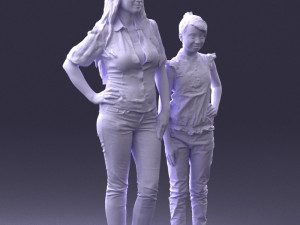 mom and daughter 0026 3d print ready 3D Принт Модель
