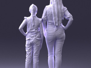 mom and daughter 0026 3d print ready 3D Принт Модель