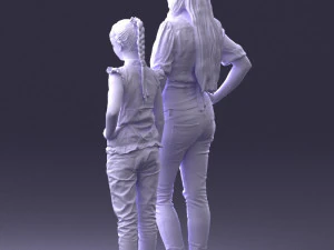 000369 Woman and a Child Standing Together 3dp 3D Print Model