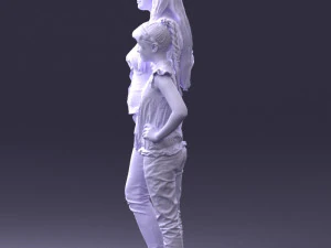 000369 Woman and a Child Standing Together 3dp 3D Print Model