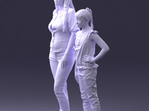 mom and daughter 0026 3d print ready 3D Принт Модель
