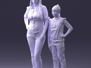 mom and daughter 0026 3d print ready 3D Принт Модель