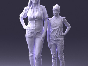 mom and daughter 0026 3d print ready 3D Принт Модель