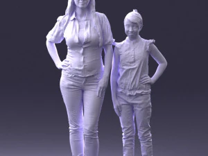 000369 Woman and a Child Standing Together 3dp 3D Print Model