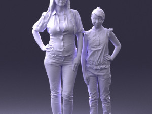mom and daughter 0026 3d print ready 3D Принт Модель