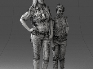 mom and daughter 0026 3d print ready 3D Принт Модель