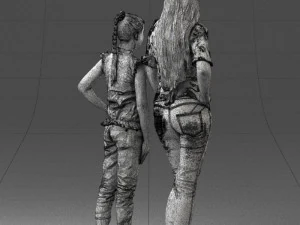 000369 Woman and a Child Standing Together 3dp 3D Print Model