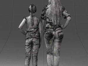 000369 Woman and a Child Standing Together 3dp 3D Print Model