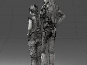000369 Woman and a Child Standing Together 3dp 3D Print Model