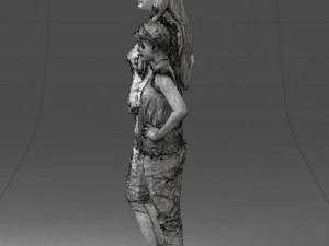 000369 Woman and a Child Standing Together 3dp 3D Print Model