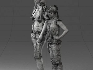 000369 Woman and a Child Standing Together 3dp 3D Print Model