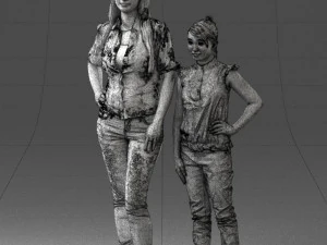 000369 Woman and a Child Standing Together 3dp 3D Print Model