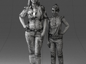 mom and daughter 0026 3d print ready 3D Принт Модель