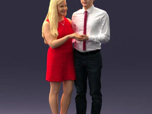 000367 Couple Standing Together 3dp 3D Print Model