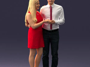000367 Couple Standing Together 3dp 3D Print Model
