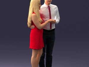 000367 Couple Standing Together 3dp 3D Print Model